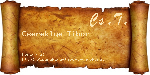 Csereklye Tibor névjegykártya